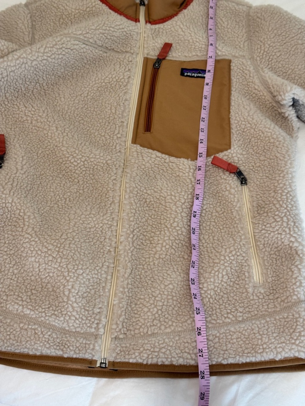 Patagonia Women’s Retro Pile Fleece Jacket - Natural/ Tan Color - Sz L EUC - Picture 10 of 11